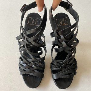 DVF Strappy Summer Heels Black